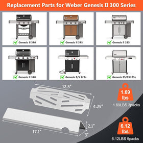 QuliMetal Genesis II heat deflectors close-up highlights durable stainless steel.