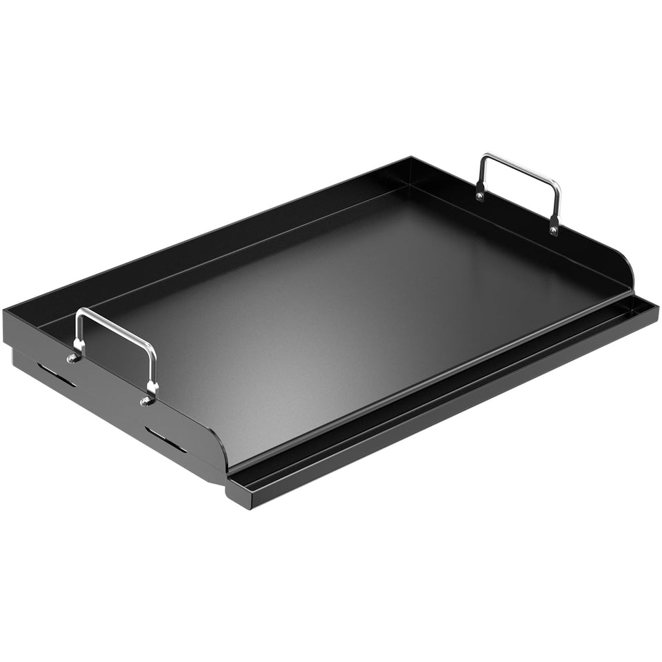 QuliMetal griddle 25x16 on grill, universal fit for Weber Genesis and most gas grills.
