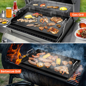 QuliMetal griddle large cooking surface ideal for feeding a crowd.