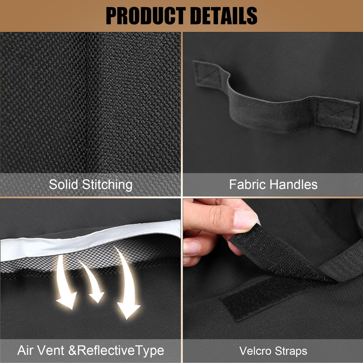 QuliMetal cover's reflective tapes and vents enhance visibility and airflow