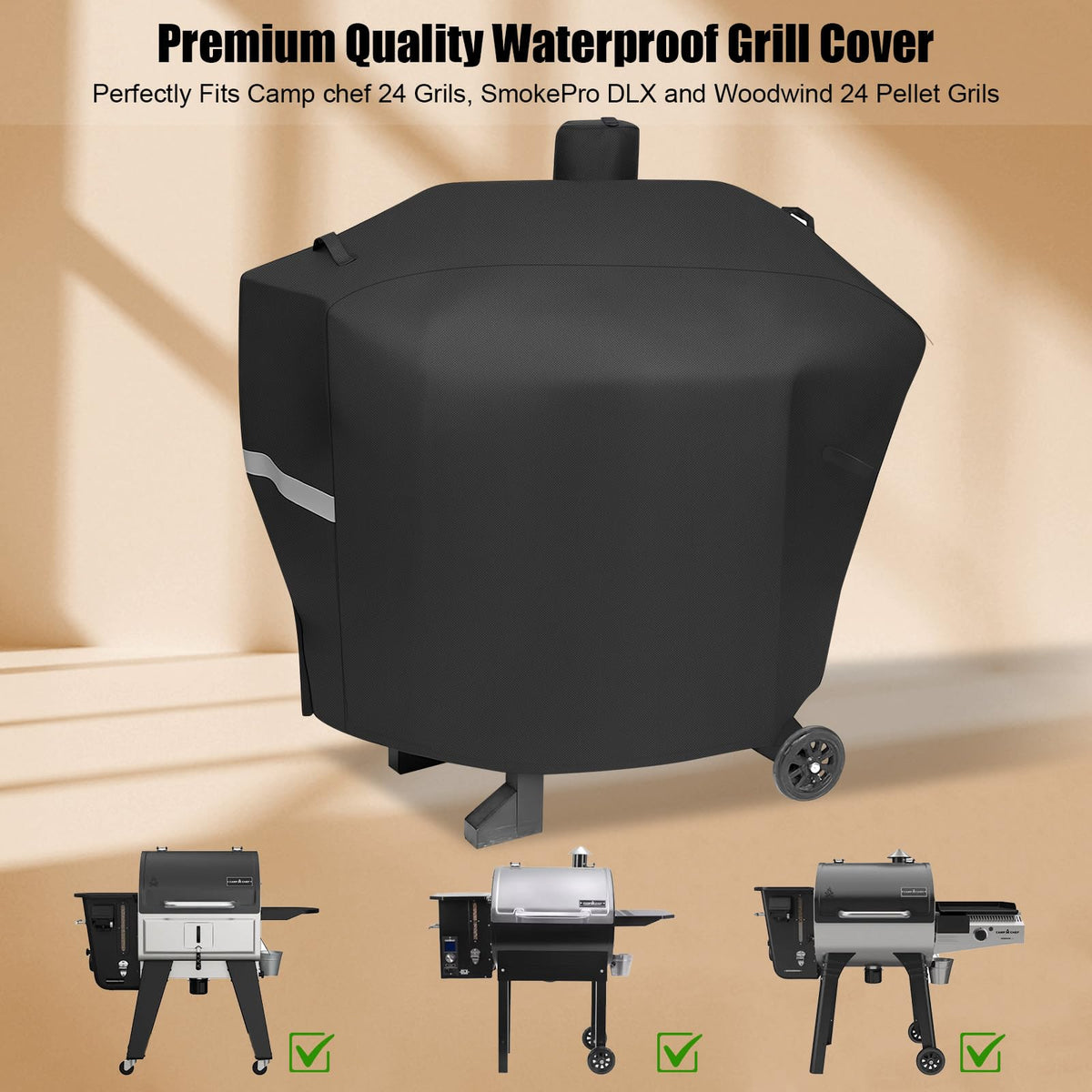 QuliMetal cover uses waterproof 600D fabric to guard against sun and rain