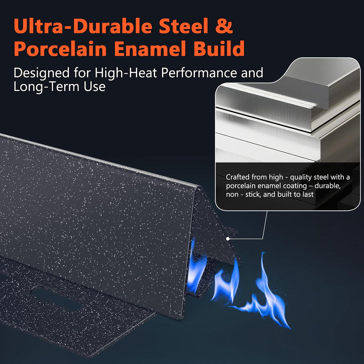 QuliMetal porcelain steel flavorizer bars are durable 5-pack