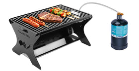 QuliMetal portable camping grill folded for easy transport during outdoor trips
