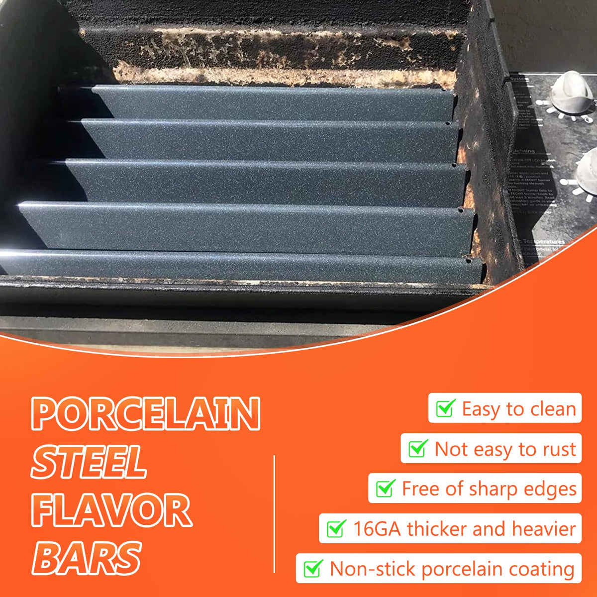 QuliMetal snow enamel coated flavorizer bar keeps Weber grills rust-free and like-new