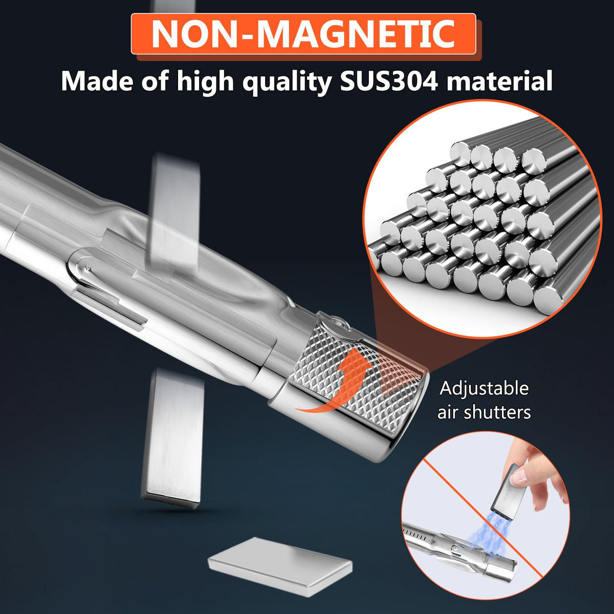 QuliMetal SUS304 burner tubes resist rust for long-lasting grilling.