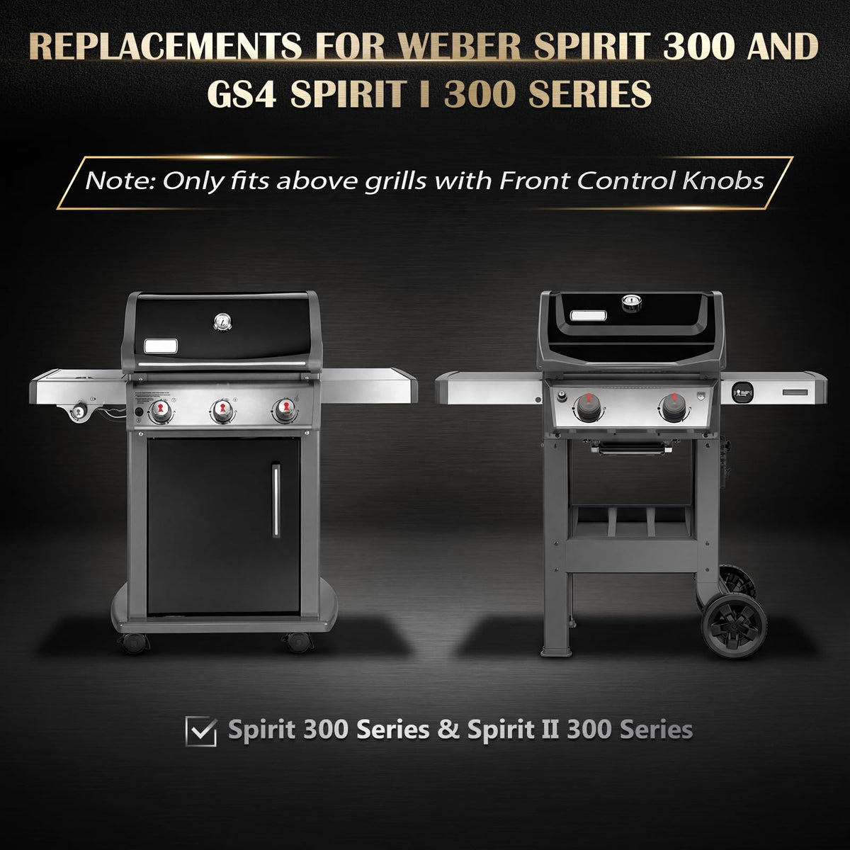 QuliMetal Weber Spirit 300 center burner showing balanced heat distribution.
