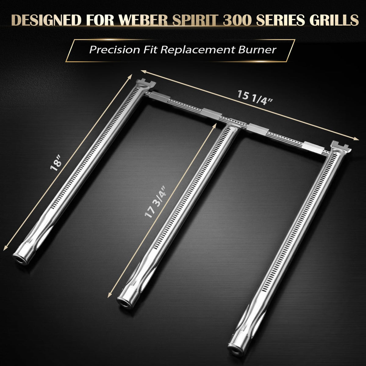 QuliMetal Weber Spirit 300 right burner ready for reliable ignition.
