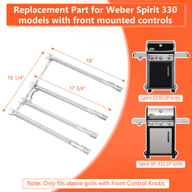 QuliMetal Weber Spirit 330 burner tubes package designed for easy installation.