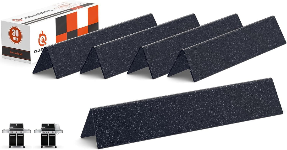 QuliMetal flavorizer bars for Weber Genesis 300 front view, highlighting precise fit and durable porcelain steel.