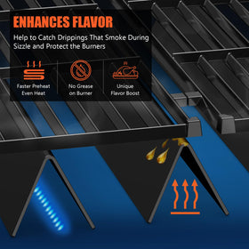 QuliMetal porcelain-enameled flavorizer bar finish resists chipping and heat.