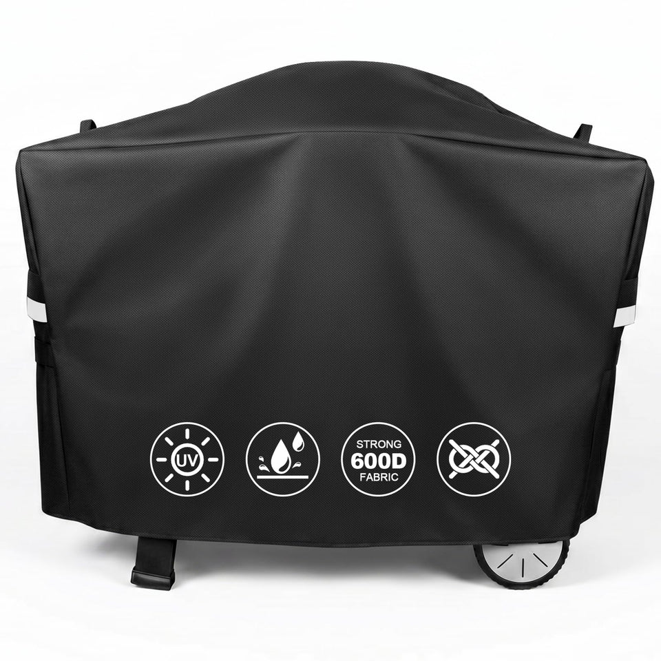 QuliMetal 7112 grill cover on Weber Q2000 protects from sun and rain
