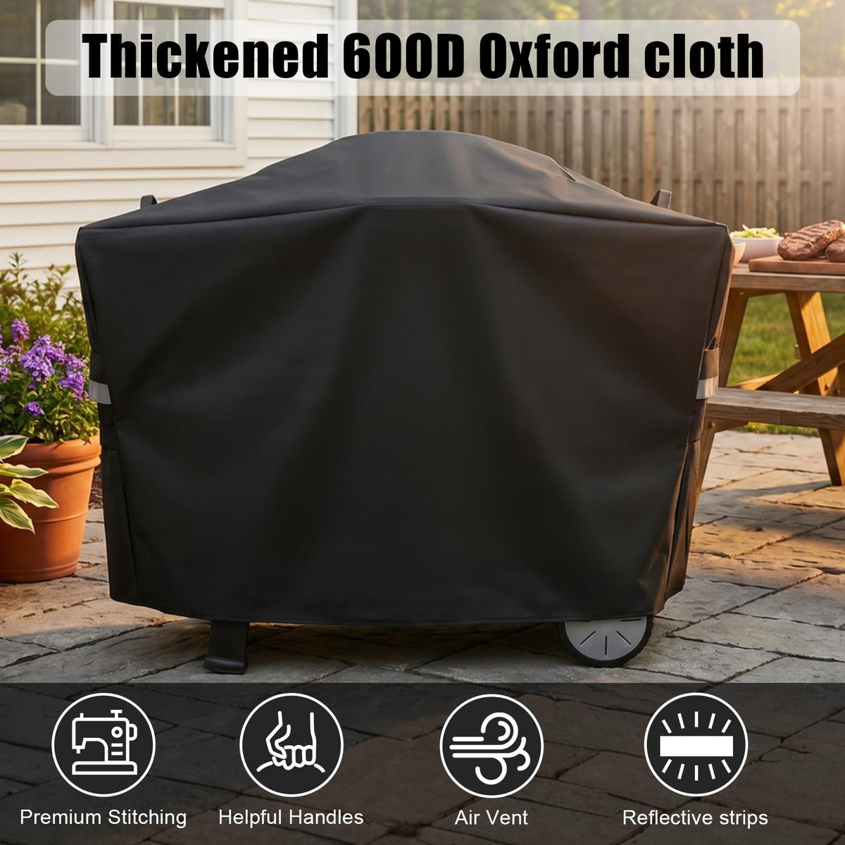 QuliMetal 7112 grill cover for Weber Q2800N+ shields against weather