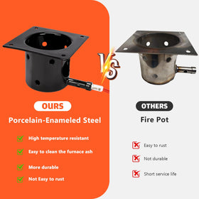 QuliMetal ash remover included with burn pot for improved airflow