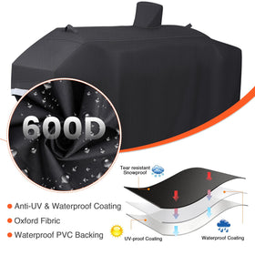 QuliMetal GC7000 cover with reflective tape improves night visibility for the grill area.