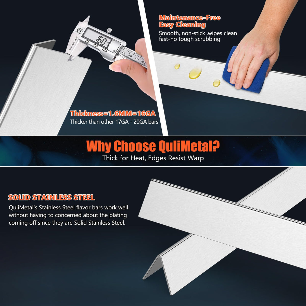 QuliMetal Genesis heat deflectors for Weber 300 series promote consistent temperatures