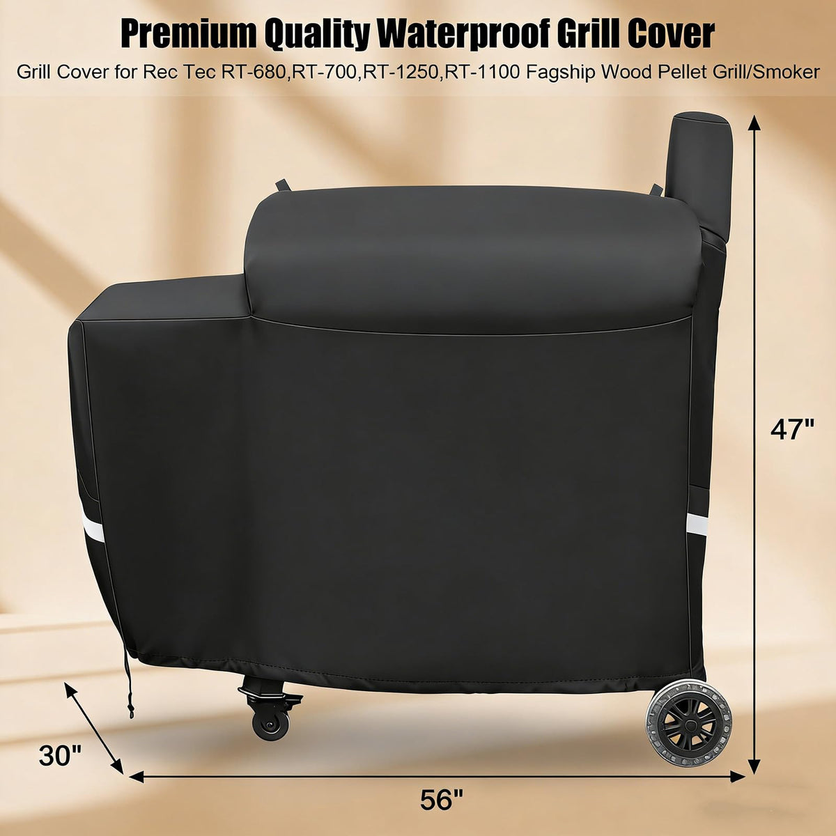QuliMetal grill cover fits RT-680 and RT-1250 snugly for secure outdoor protection