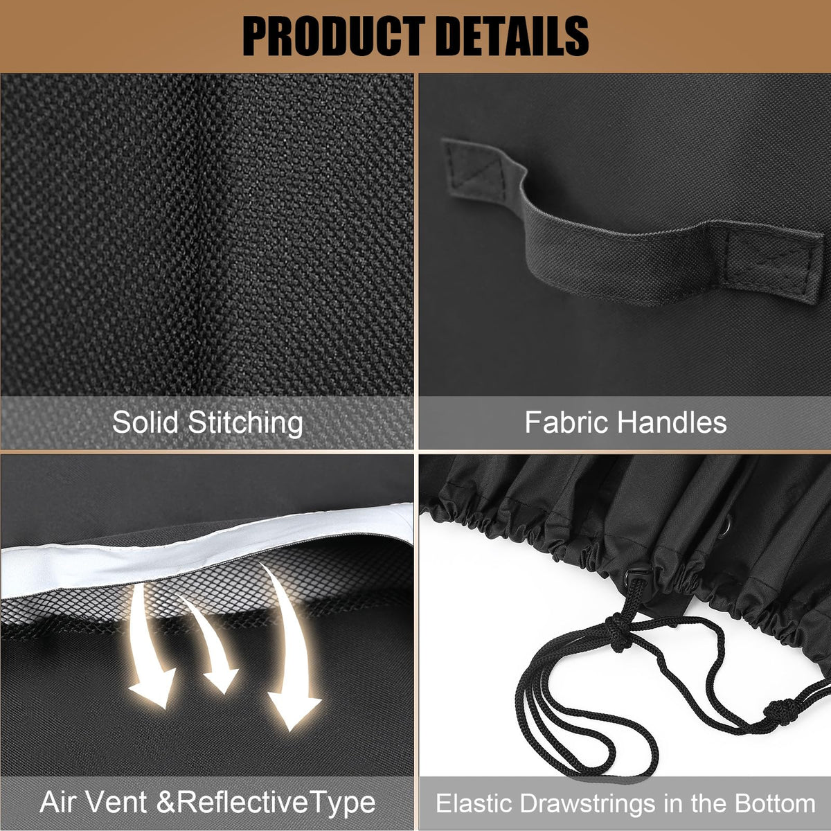 QuliMetal windproof design with elastic drawstring keeps the cover firmly in place