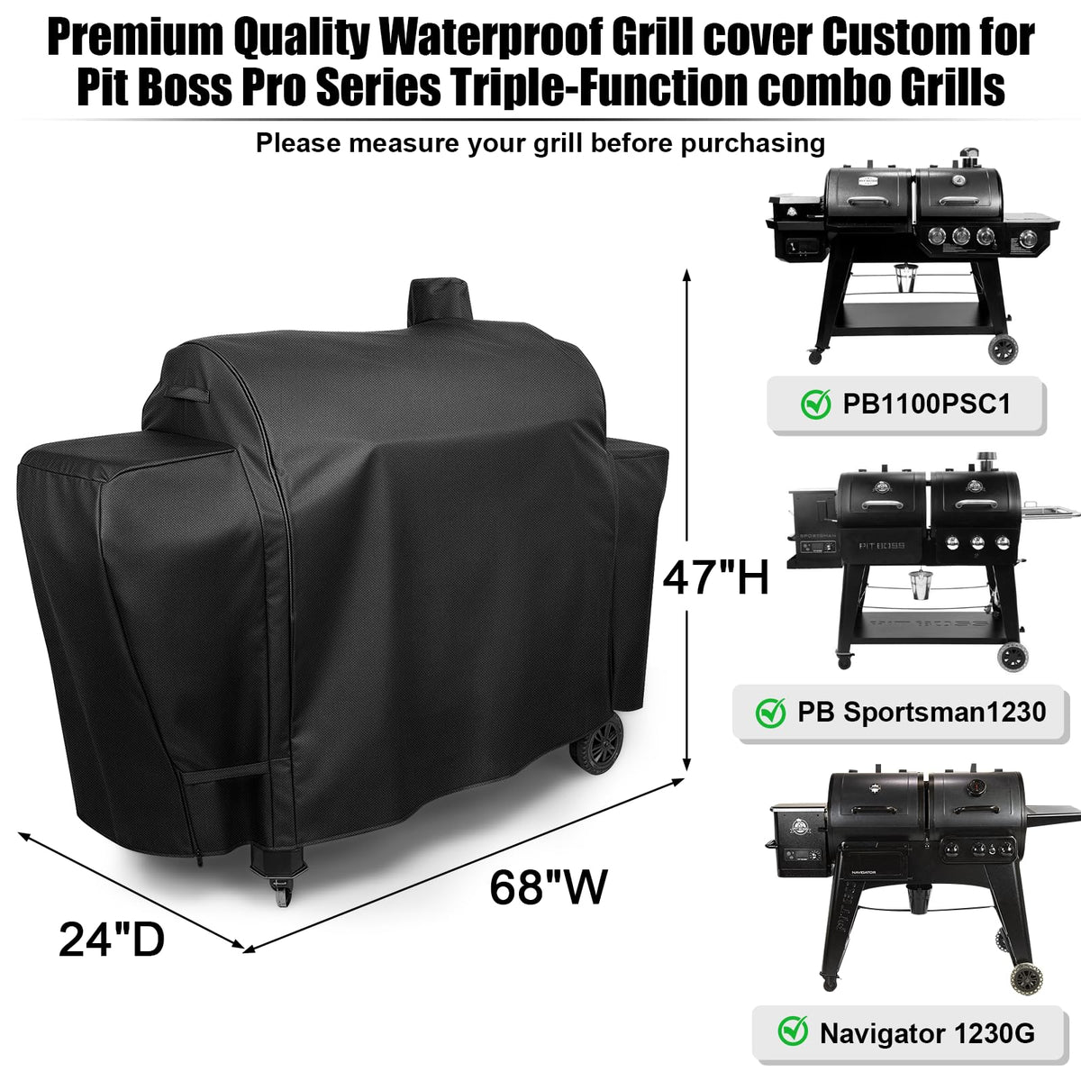 QuliMetal grill cover side strap demonstrates wind resistance