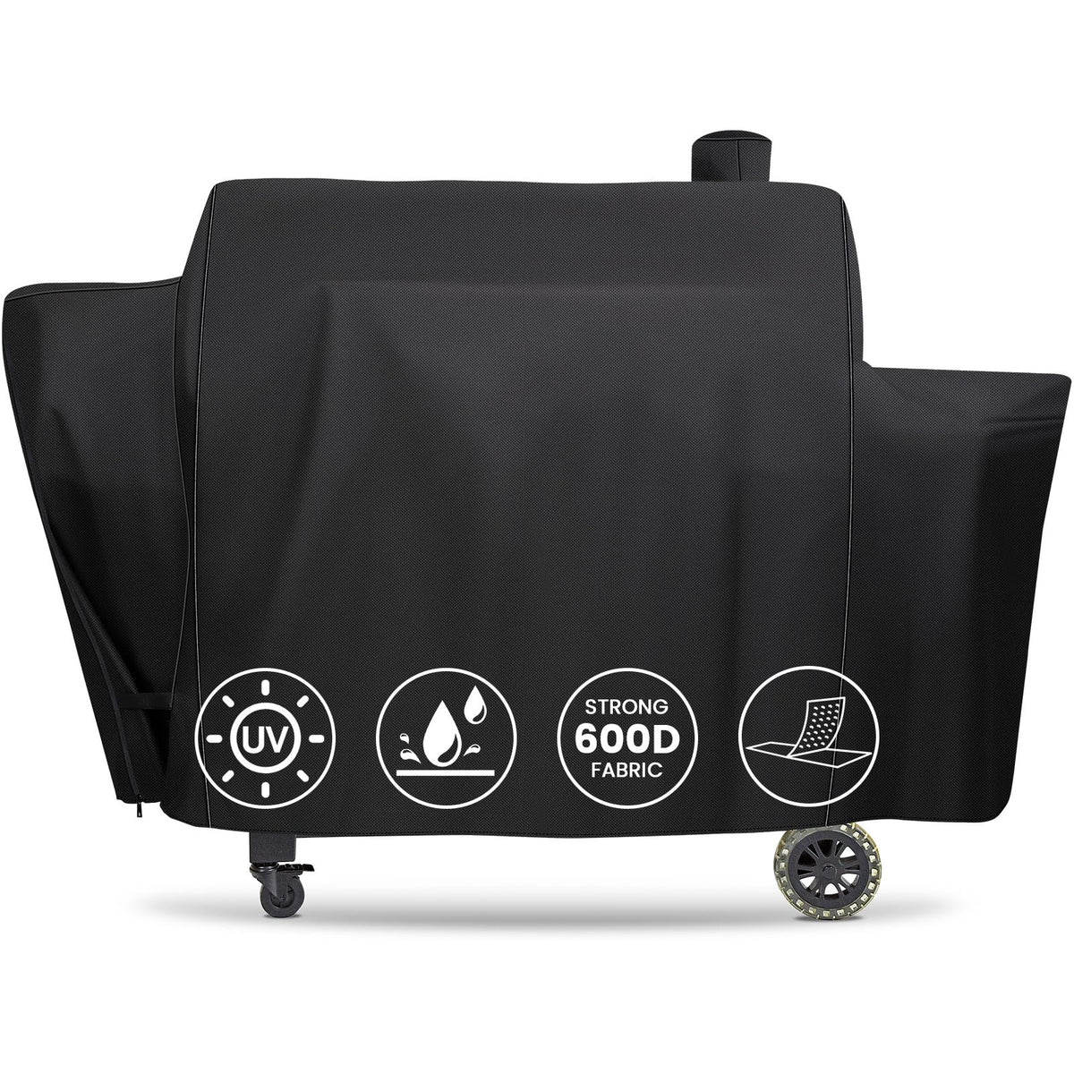 QuliMetal PB1100PSC grill cover front view with tailored fit and protection
