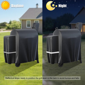 Reflective strips for improved night visibility of the grill area