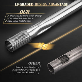 QuliMetal 304 stainless steel burner delivers corrosion resistance and longevity.