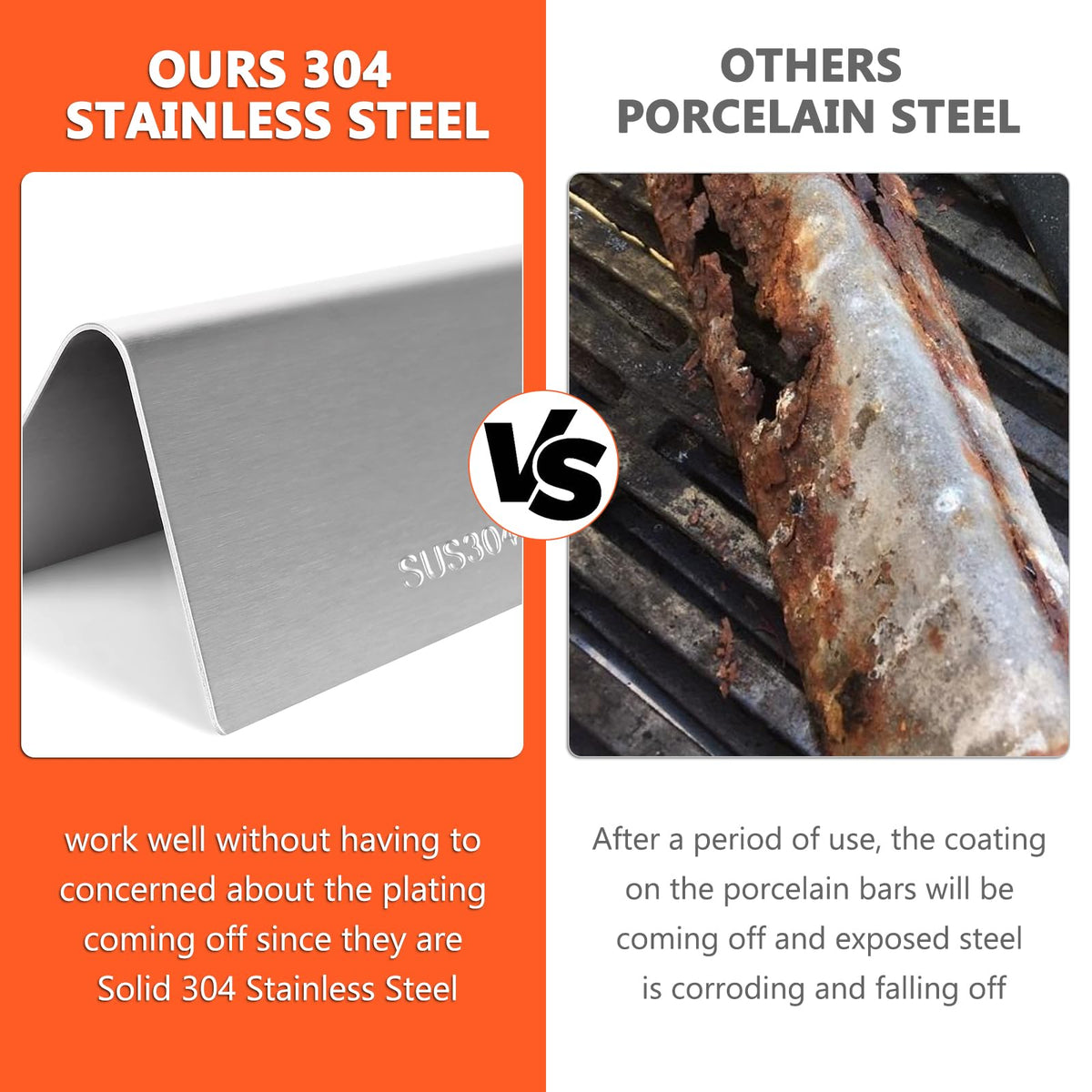 QuliMetal flavorizer bars endure high-heat cooking with stainless steel strength