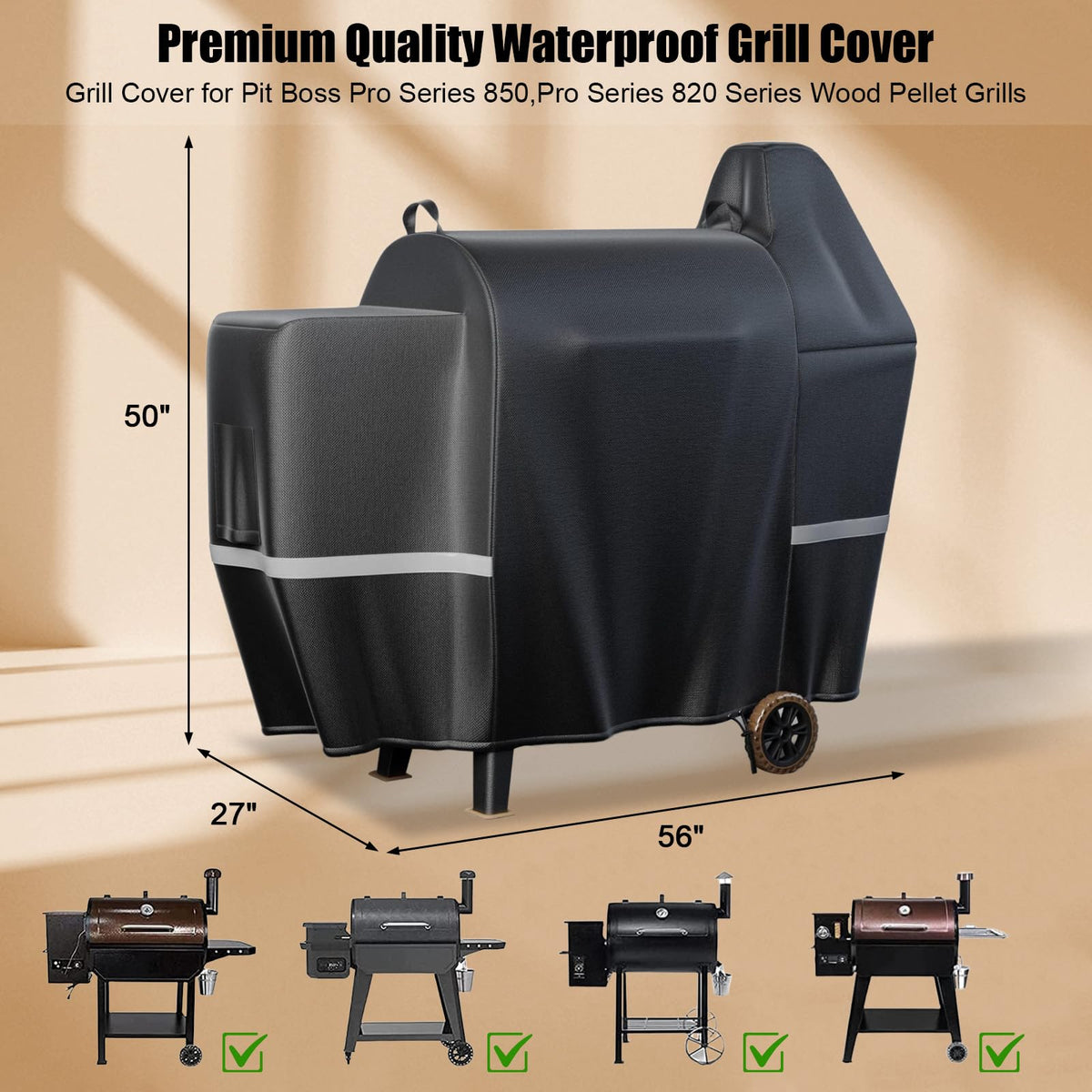 QuliMetal 600D fabric durability shielding grill from rain and sun
