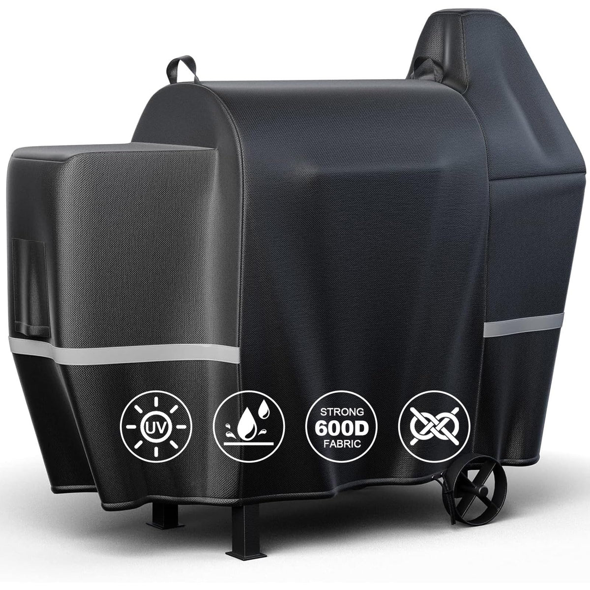 QuliMetal grill cover on Pit Boss 820 Deluxe showing precise fit and protection