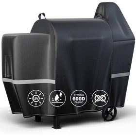 QuliMetal grill cover on Pit Boss 820 Deluxe showing precise fit and protection