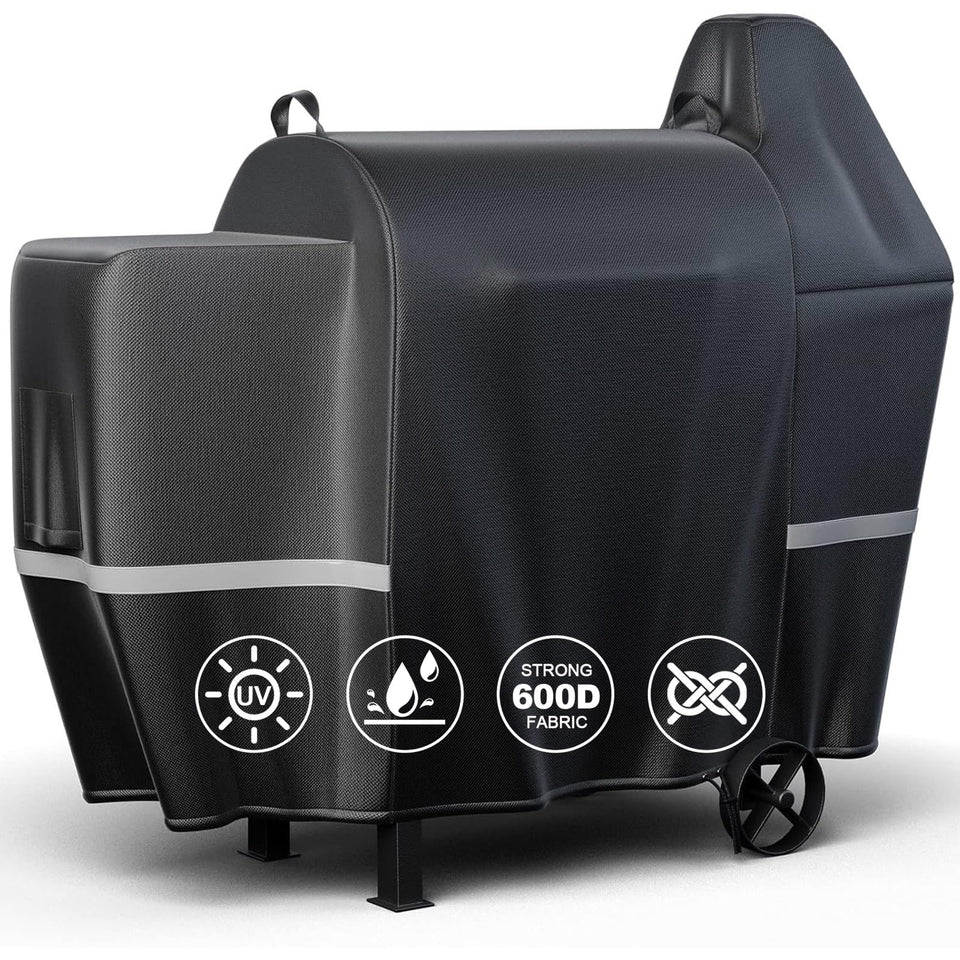 QuliMetal grill cover on Pit Boss 820 Deluxe showing precise fit and protection