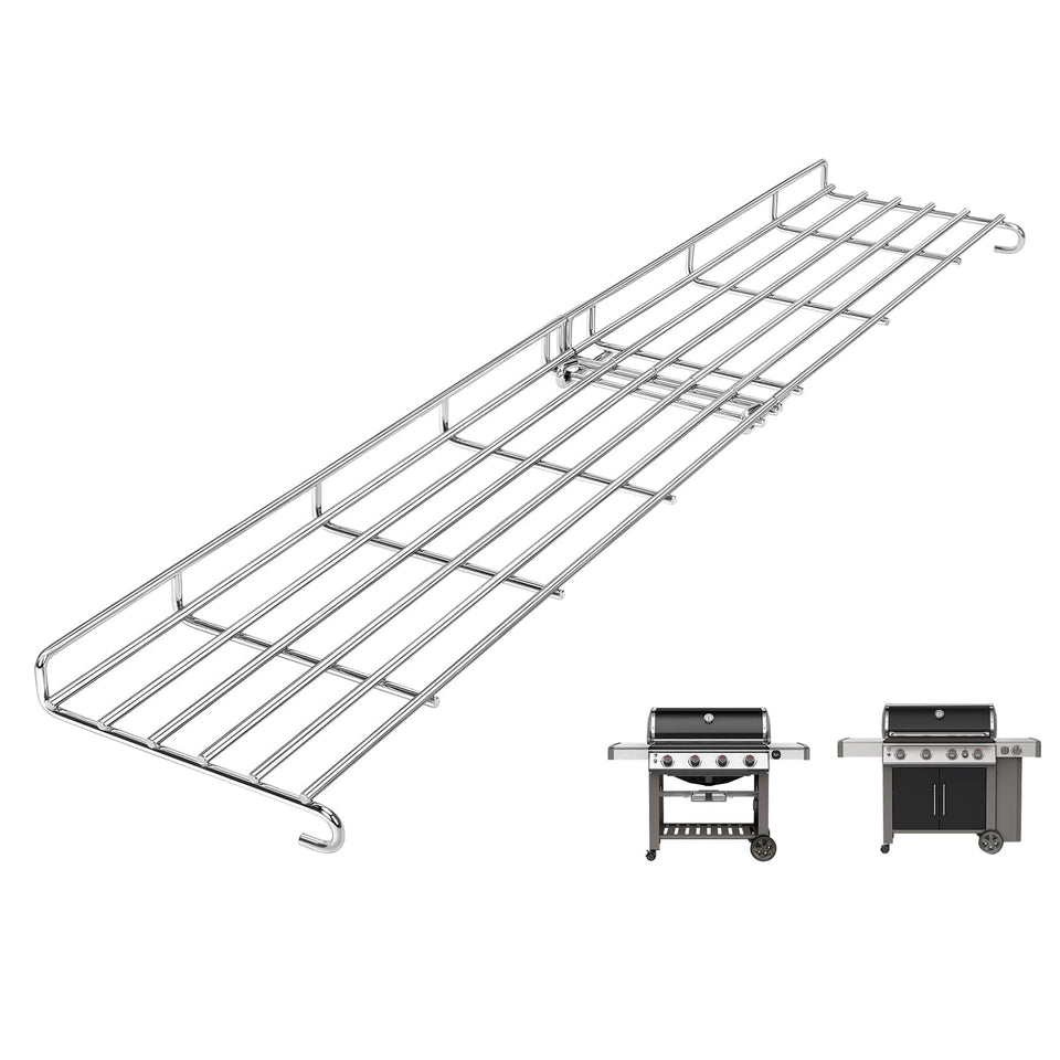 QuliMetal 66045 warming rack assembly expands grilling space