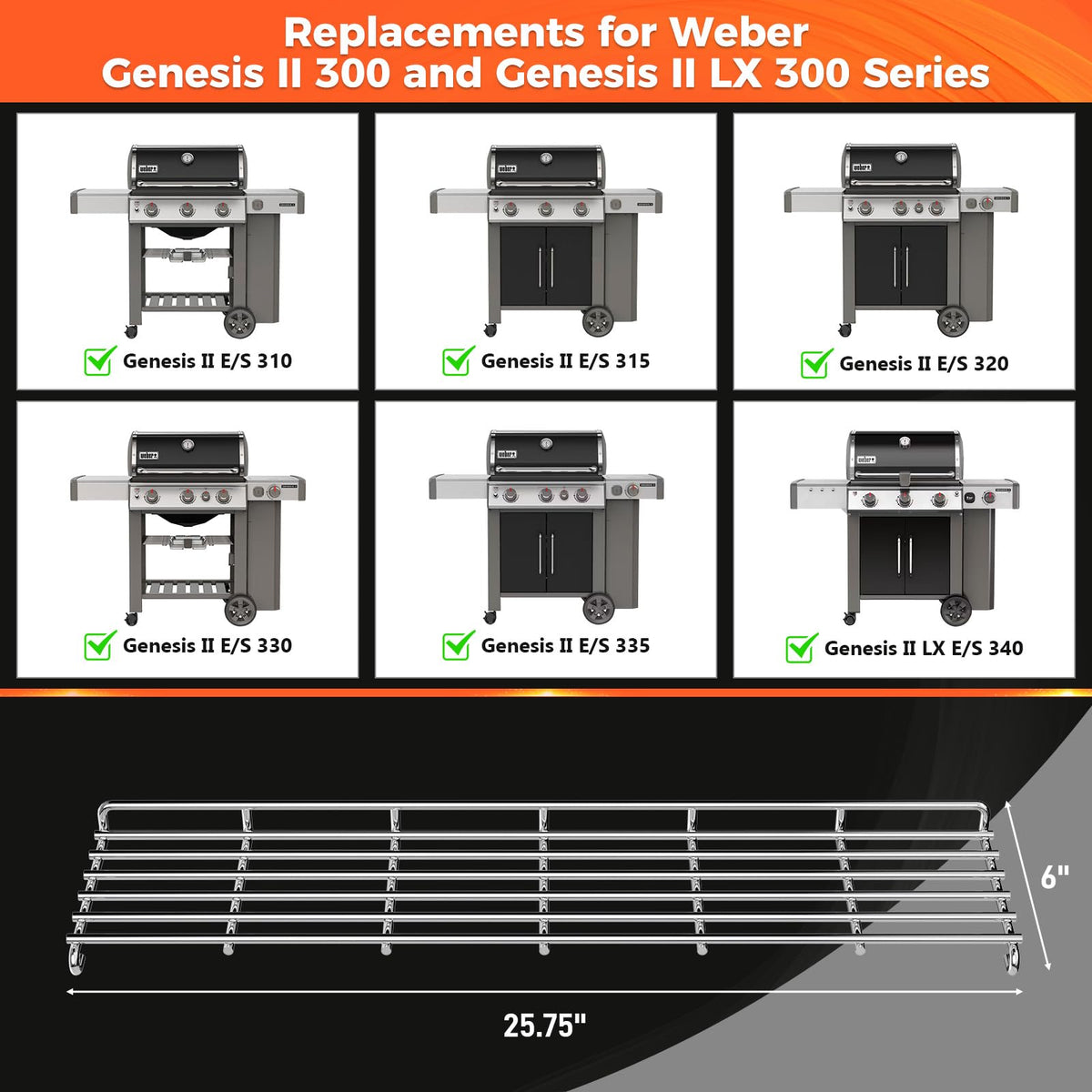 Warming surface measures 25.75 by 6 inches for added space.