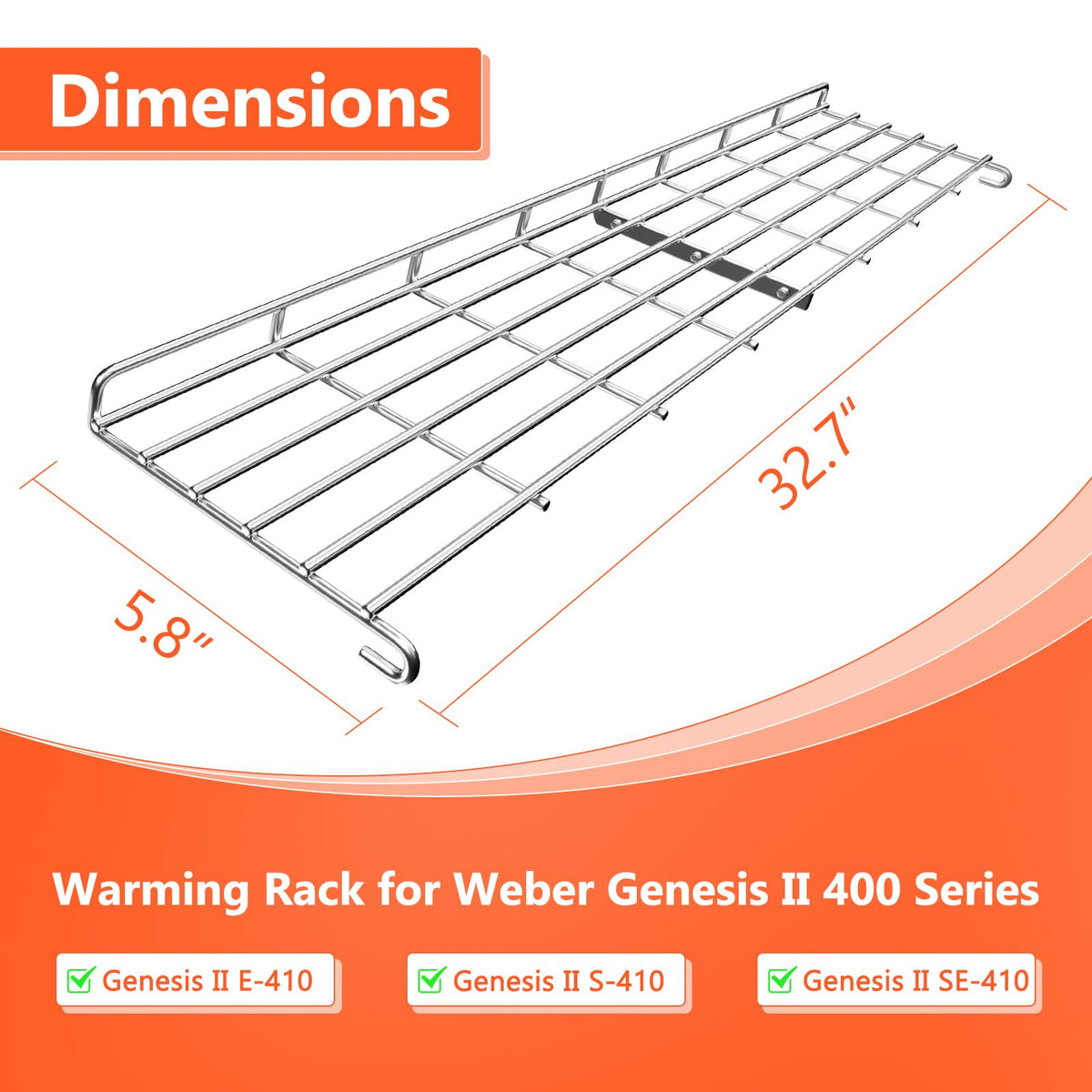 QuliMetal warming rack installed on Genesis II 410 model for buns and sides
