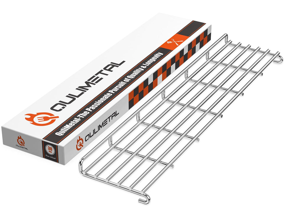 QuliMetal warming rack fits Weber Genesis II 300 series for expanded grilling space