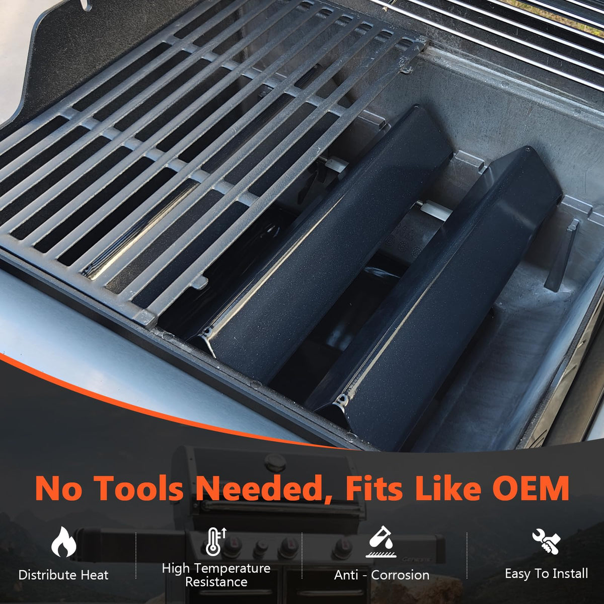 QuliMetal Weber Spirit burner delivers reliable ignition with consistent flame.