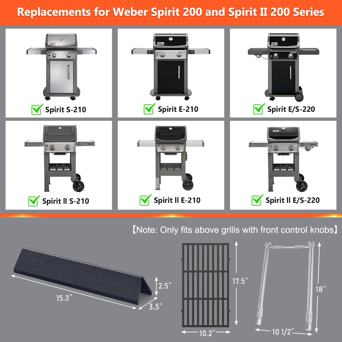 QuliMetal Weber Spirit flavorizer bars deliver high-heat protection and cleaner flavor.