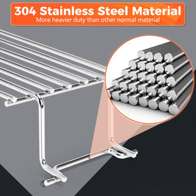 QuliMetal 25-inch warming rack dimensions for precise Weber replacement fit