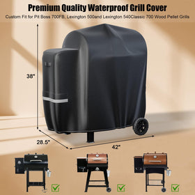 QuliMetal 73700 grill cover side view showing secure wind-resistant fit.