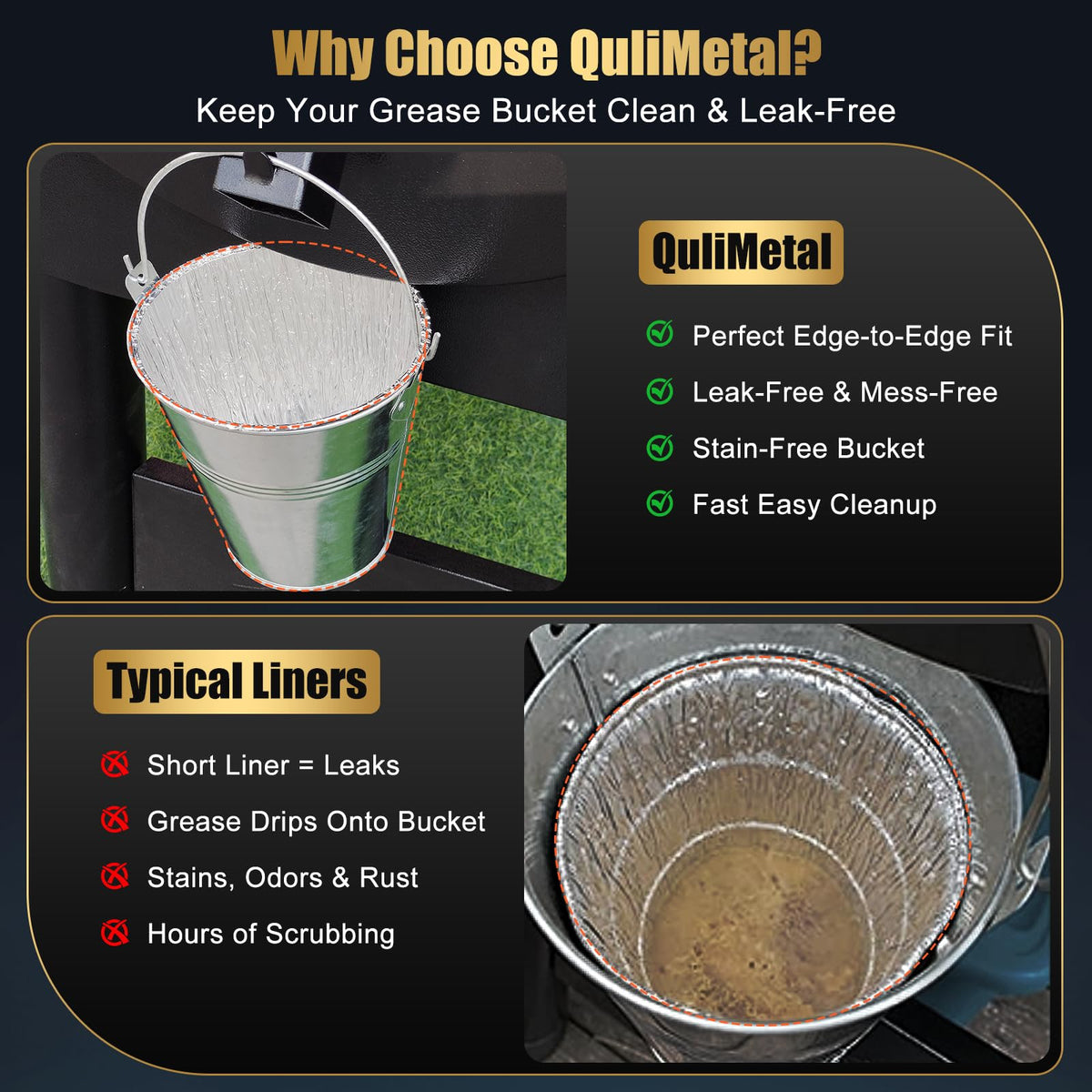 QuliMetal disposable liners simplify cleanup after long barbecues.