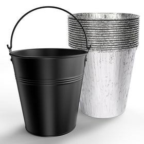 QuliMetal drip bucket attached to an offset smoker for clean grease control.