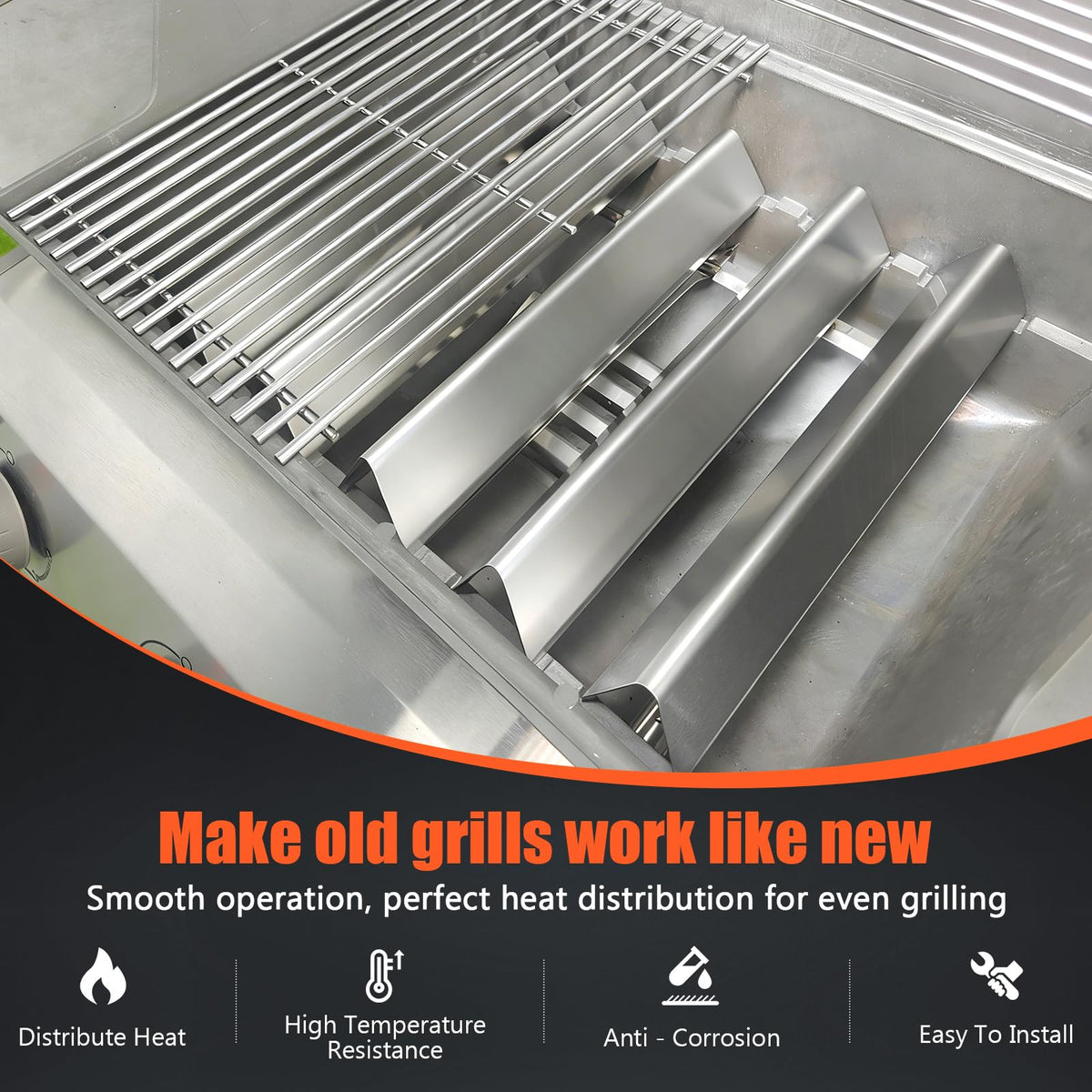 QuliMetal easy-clean flavorizer bars simplify post-grill maintenance.