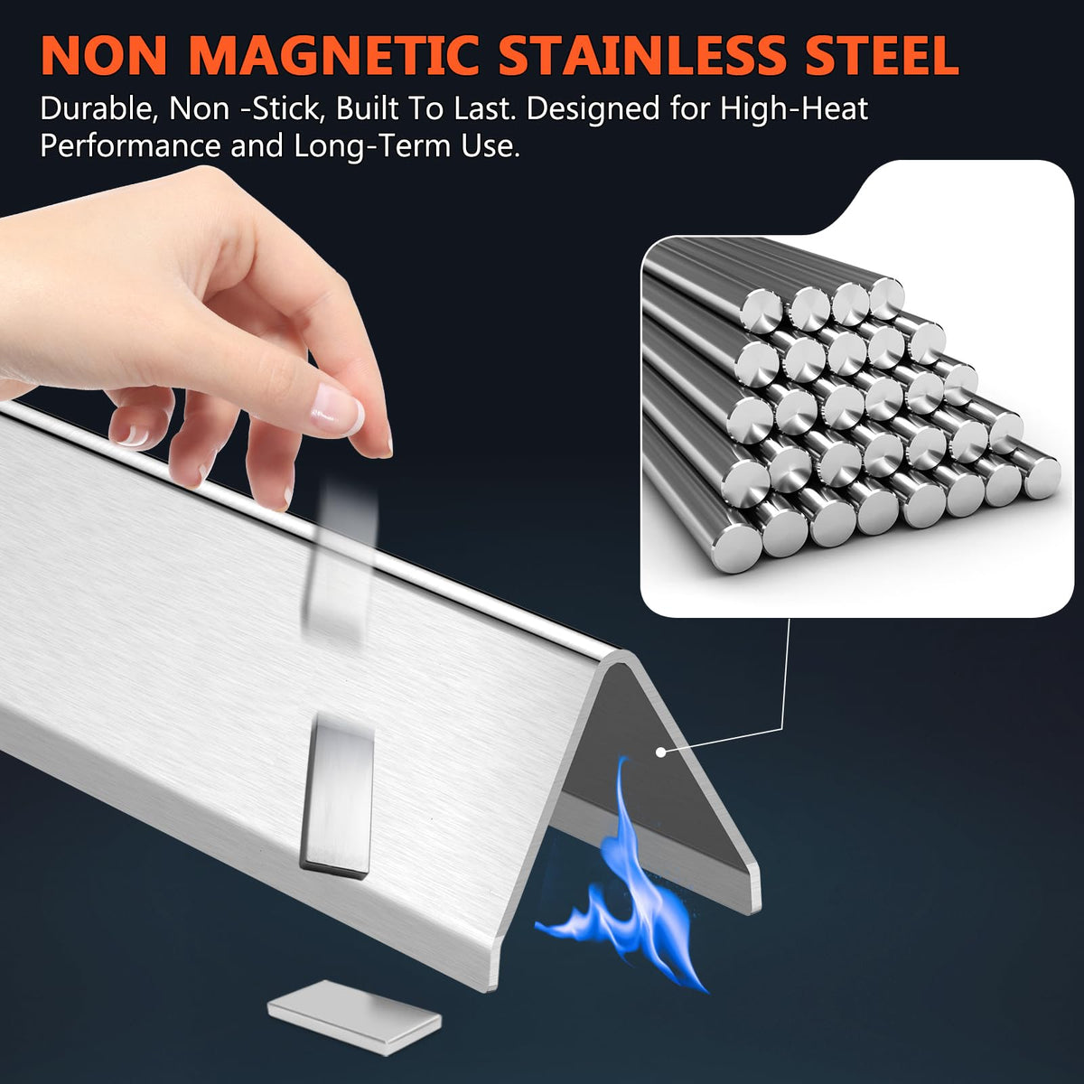 QuliMetal 15.3-inch flavorizer bars for Weber Spirit, ready to install.