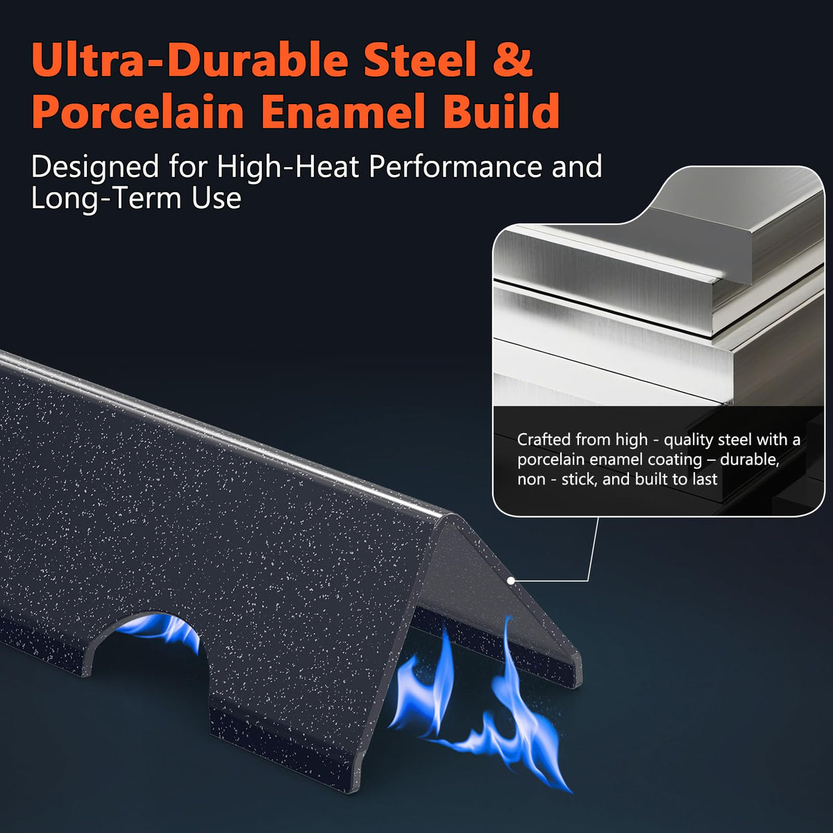 QuliMetal 16ga durability flavorizer bars withstand heavy use while maintaining flavorful results.