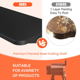 QuliMetal fold-down design enables easy storage after grilling.