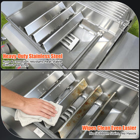 QuliMetal flavorizer bars for Weber Spirit II front-control, five-piece set.
