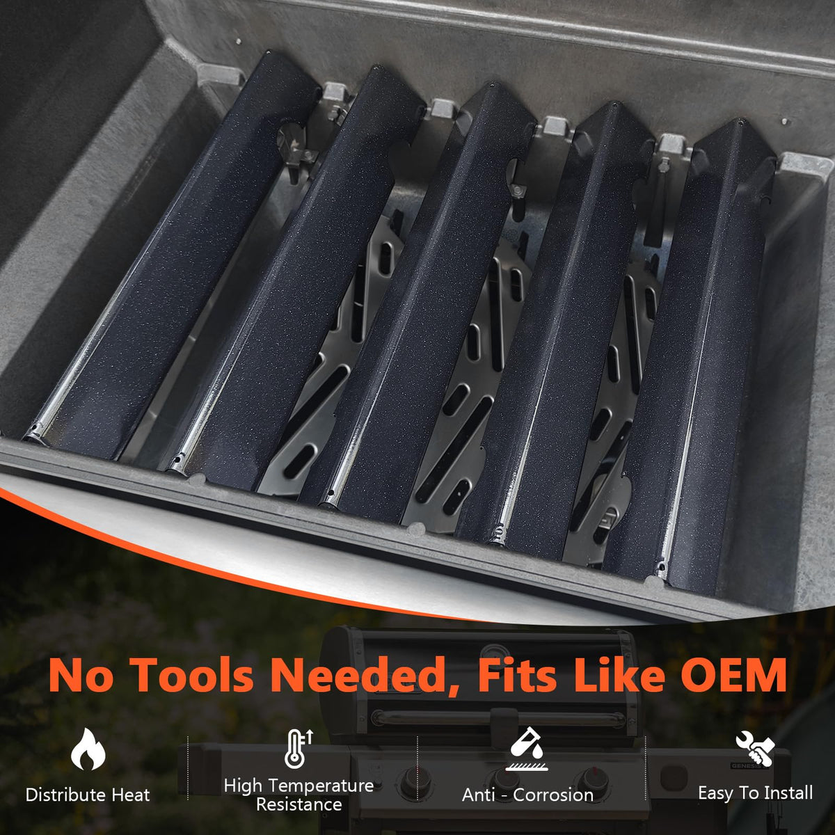 QuliMetal installation-friendly bars simplify swapping for Weber Genesis II models.