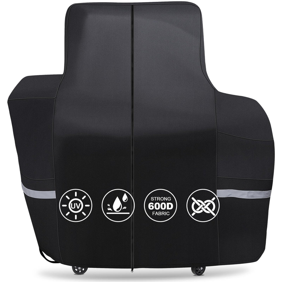QuliMetal grill cover fits Pit Boss Lockhart Platinum with custom dimensions for weatherproof protection