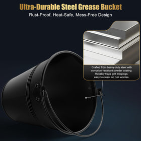 Heavy-duty galvanized bucket from QuliMetal resisting rust during extended cookouts.