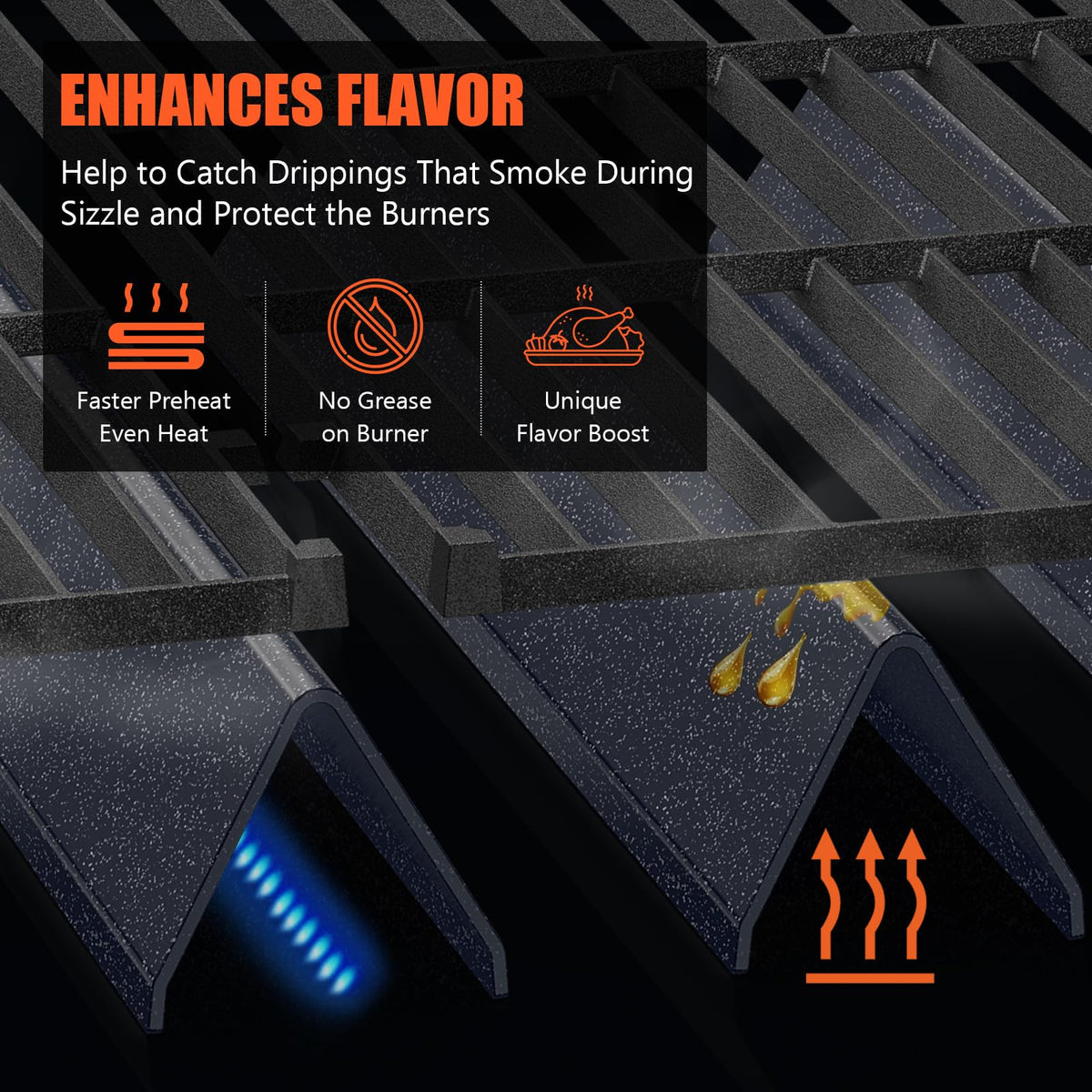 Package includes five high-quality porcelain steel flavorizer bars from QuliMetal.