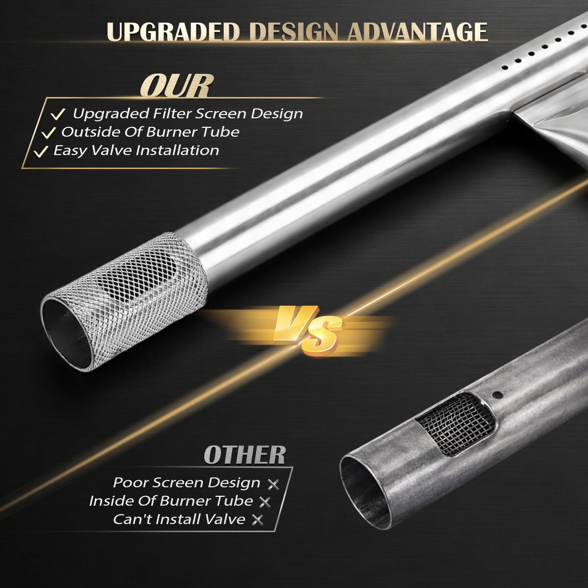QuliMetal burner tube assembly for Weber Q-series — even heat across the grate